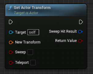 Set Actor Transform blueprint node