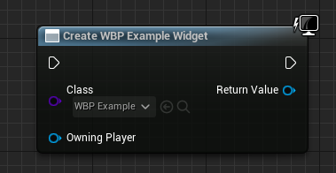 Create Widget blueprint node