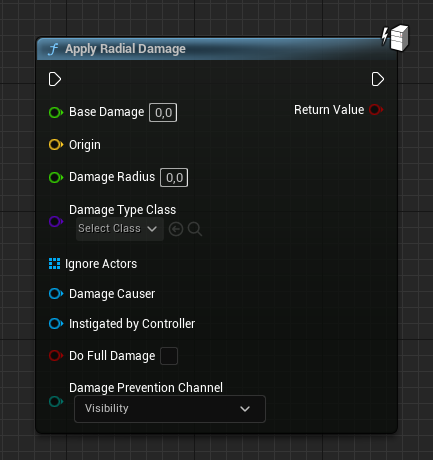 Apply Radial Damage blueprint node