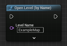 Open Level (by Name) blueprint node