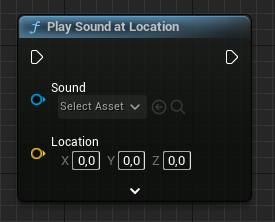 Play Sound at Location blueprint node