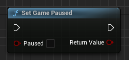 Set Game Paused blueprint node
